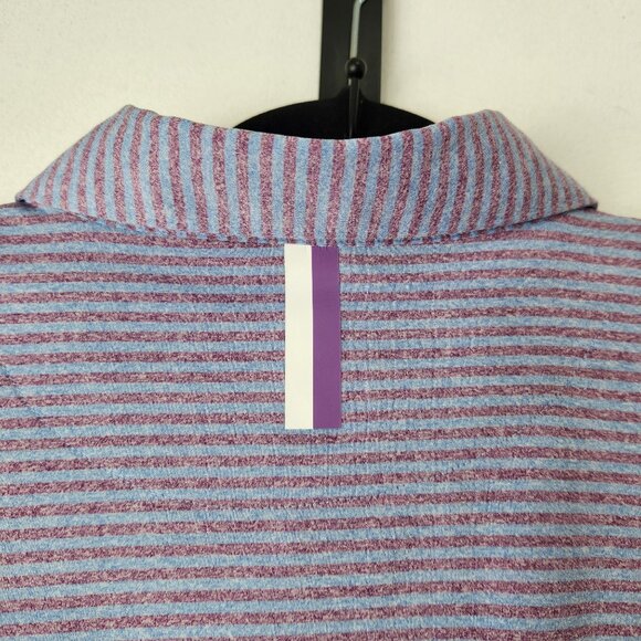 Rhoback Purple Striped Golf Polo Stretch Performance Wear Men's XL - Picture 5 of 8